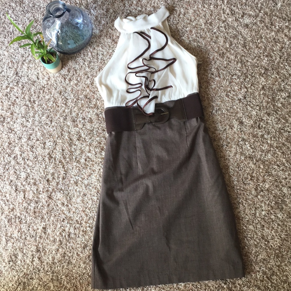 IZ Byer | Brown & White Dress
